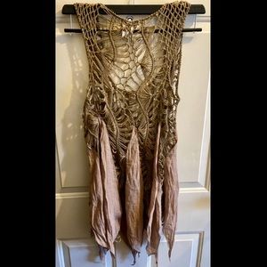 Cute sleeveless boho asymmetric tunic